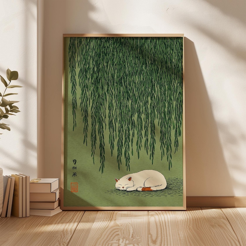 Home Decor Aesthetic Pinterest - 1 szt. Japoński Plakat z Kotem