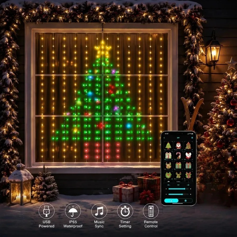Home Decor Light - Świetlna Kurtyna LED Pixel z Sterowaniem