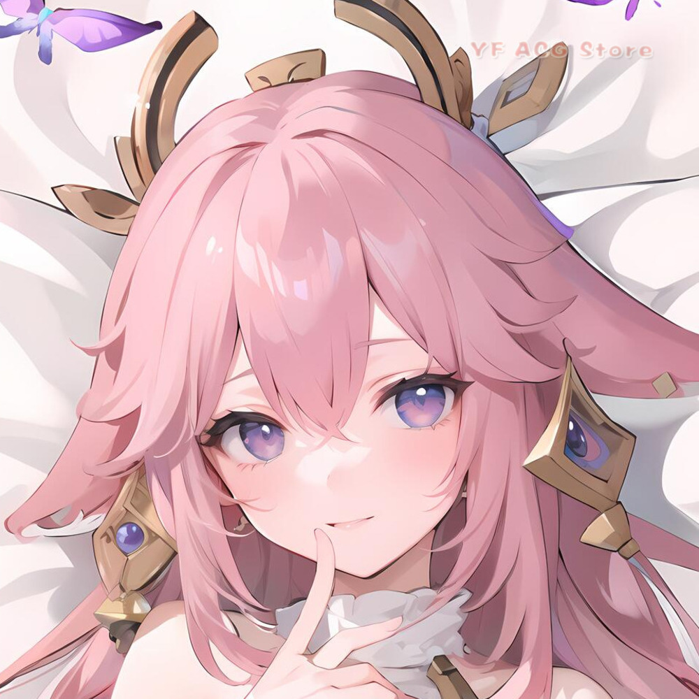 Home Decor Accessories - Poszewka Dakimakura Genshin Impact Yae Miko,