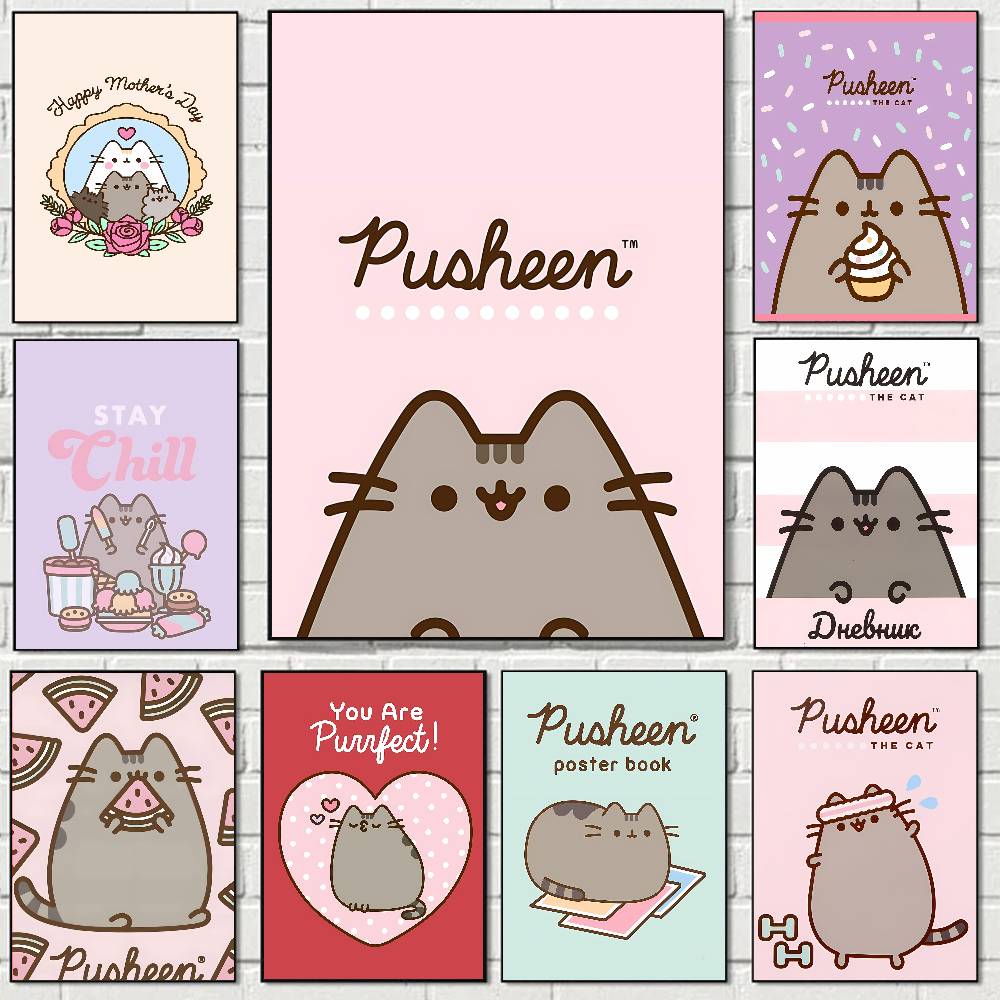 Home Decor Aesthetic Pinterest - Uroczy Plakat Kawaii P-Pusheen A5 A4