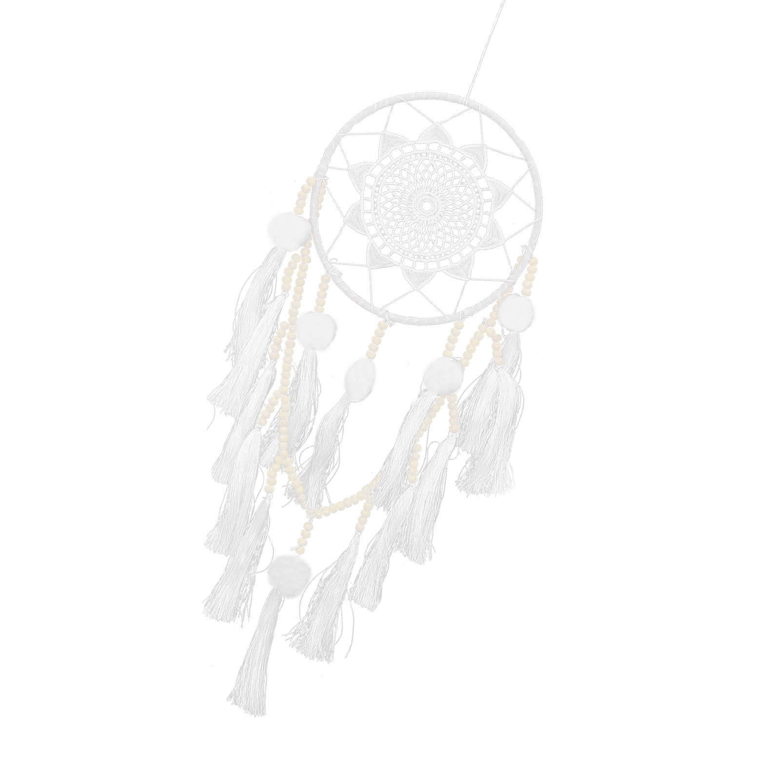 Macrame Wall Hanging - Duży biały łapacz snów w stylu