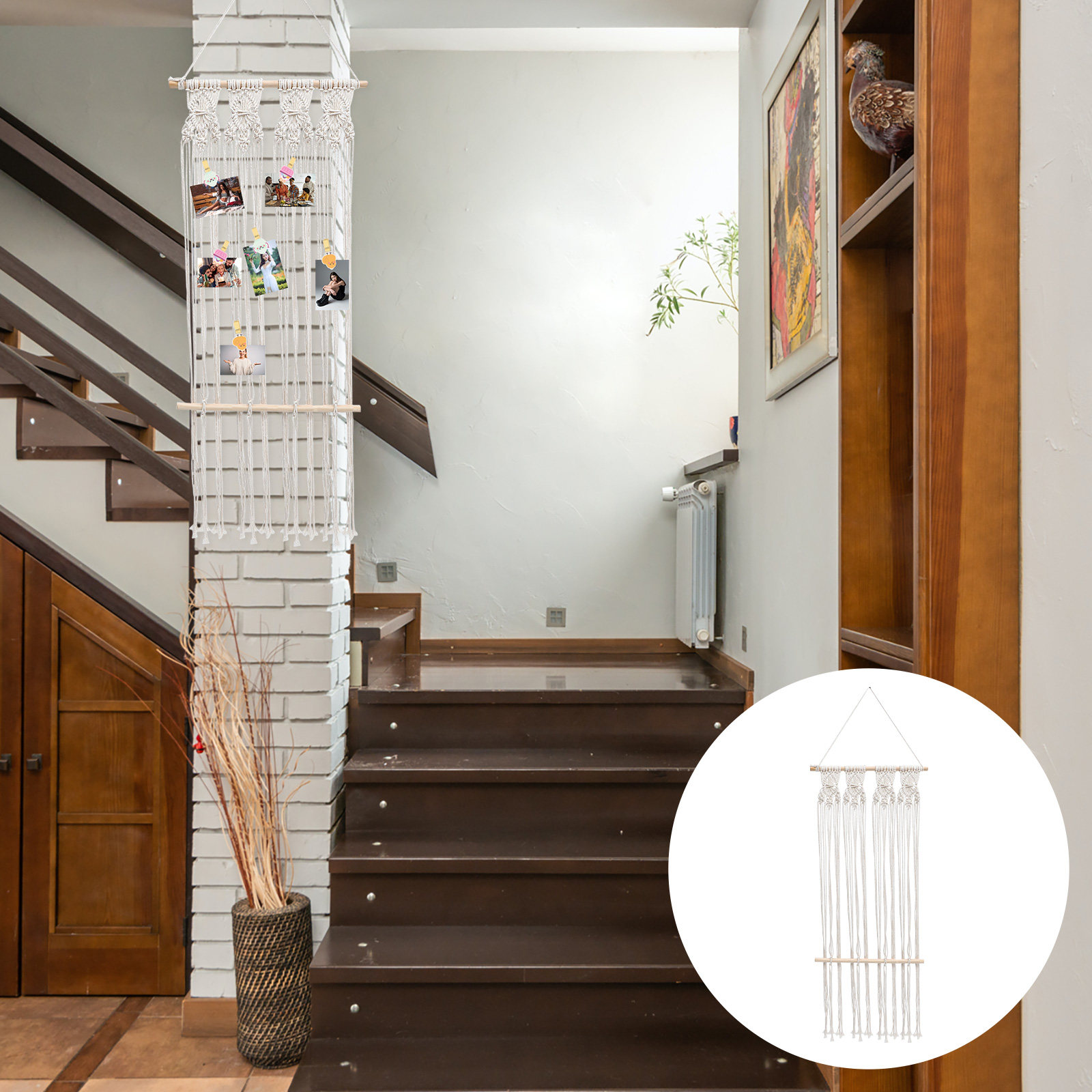 Macrame Wall Hanging - Biała makrama tkana dekoracja ścienna, wisząca