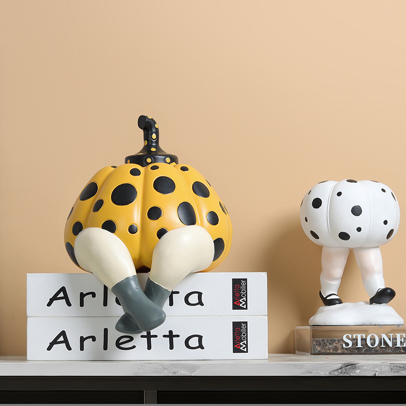 Abstract Sculpture Resin - Abstrakcyjna lalka dynia w kropki, ozdobna