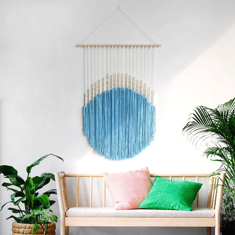 Macrame Wall Hanging - Półokrągła makrama wisząca na ścianie Kolorowy