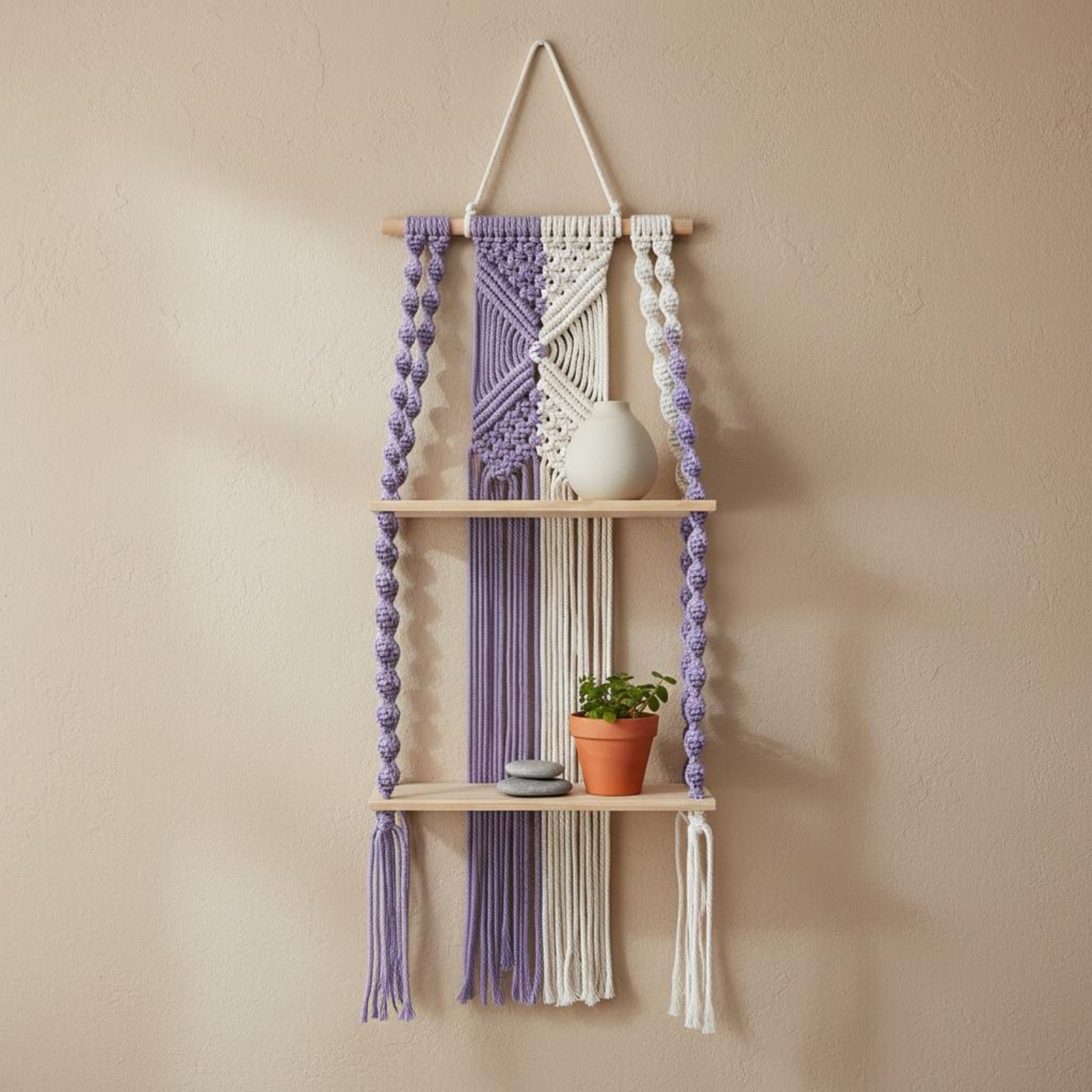 Półka wisząca w stylu boho, ła – Macrame Wall Hanging recenzja i cena