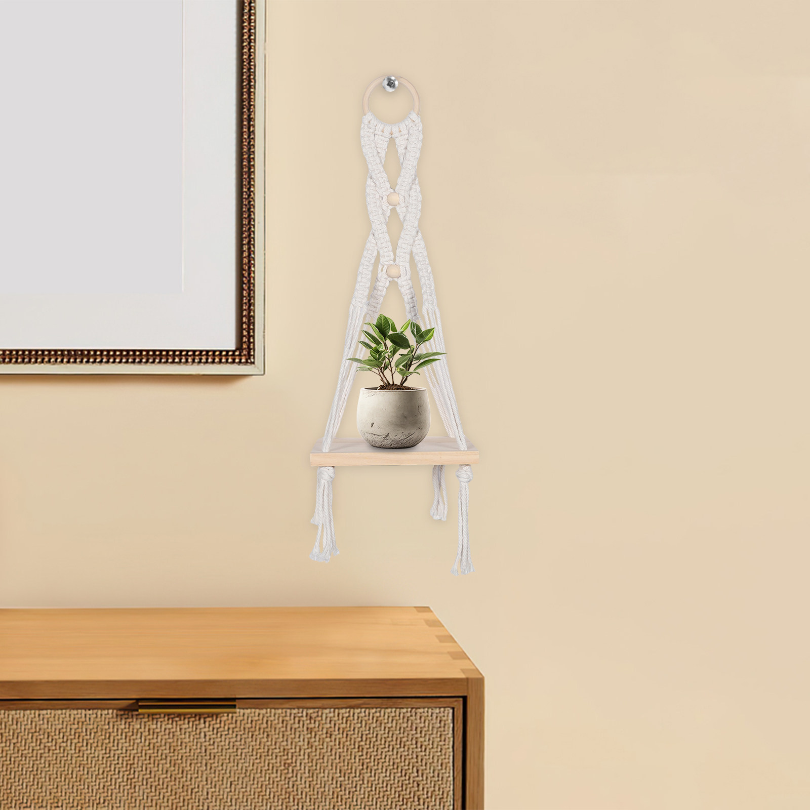 Półka ścienna z makramu, kwadr – Macrame Wall Hanging recenzja i cena