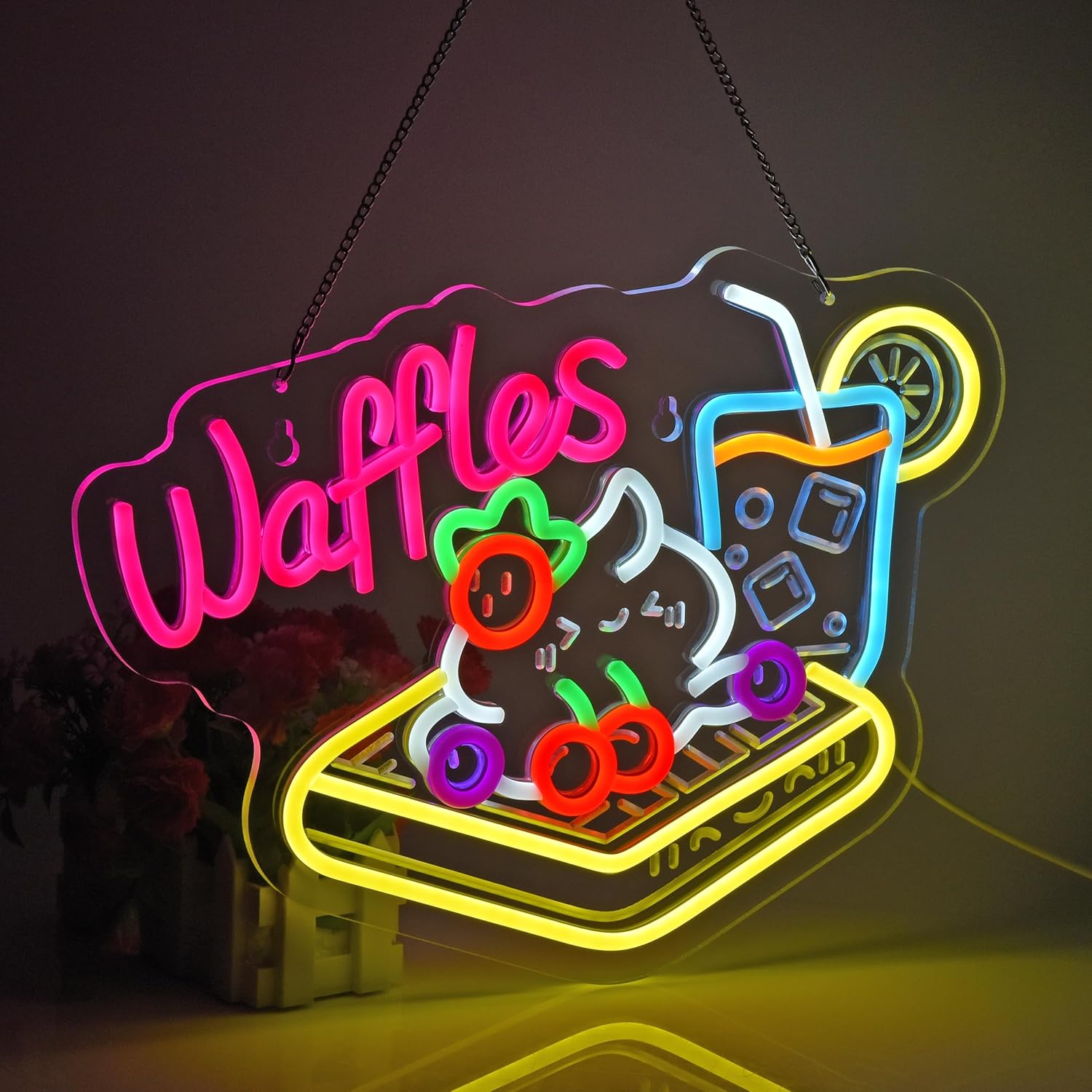 Neonowy szyld Wafle, lampka ne – Home Decor Retail Stores recenzja i cena