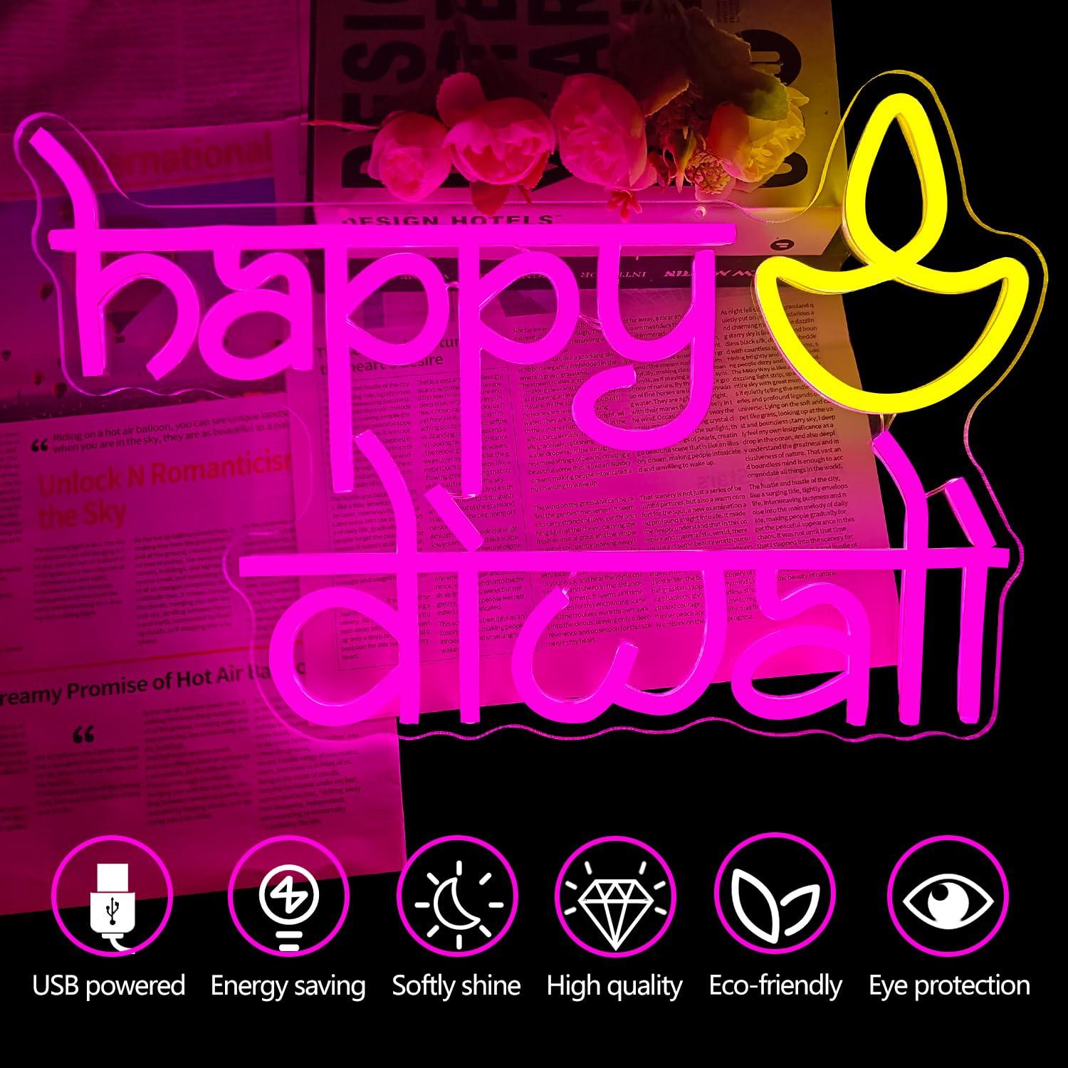 Świecący neonowy znak Happy Di – Home Decor Light recenzja i cena