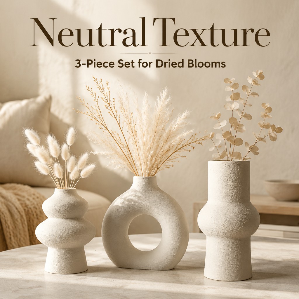 Zestaw 3 Wazów z Pustym Pierśc – Home Decor Aesthetic Pinterest recenzja i cena