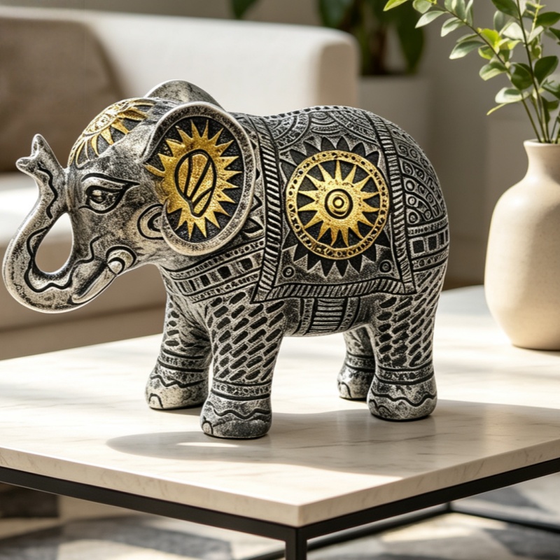 Figurka słonia w stylu boho z  – Abstract Sculpture Resin recenzja i cena
