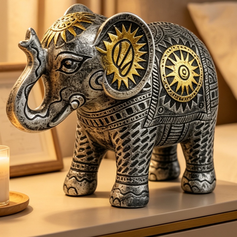Figurka słonia w stylu boho z  – Abstract Sculpture Resin recenzja i cena