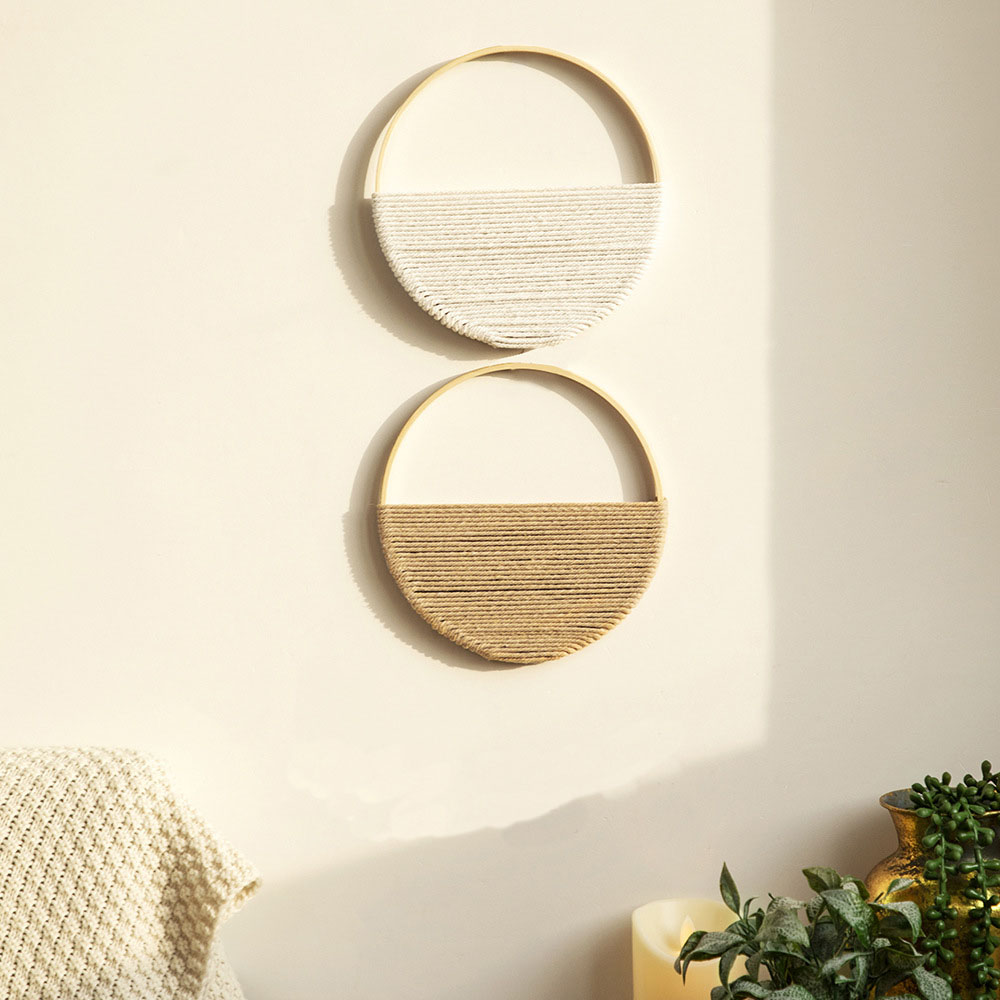 2 szt. Bambusowe okrągłe dekor – Macrame Wall Hanging recenzja i cena