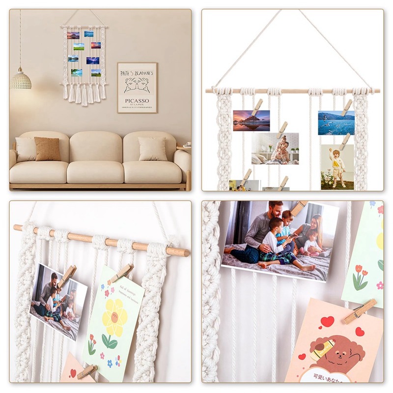 Wiszący stojak na zdjęcia z 30 – Macrame Wall Hanging recenzja i cena