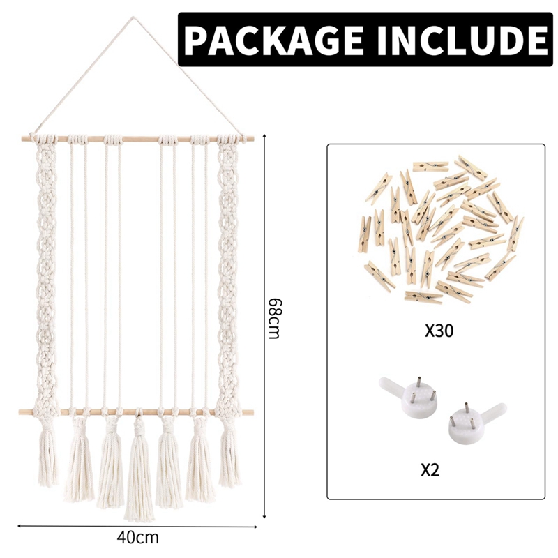 Wiszący stojak na zdjęcia z 30 – Macrame Wall Hanging recenzja i cena