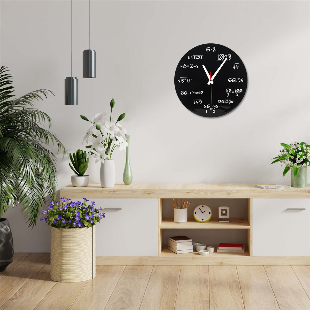 Zegar ścienny z wzorami matema – Home Decor Quiz recenzja i cena