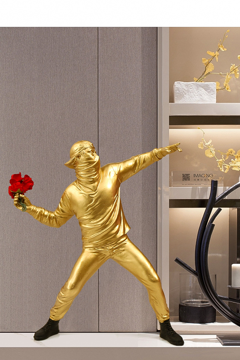 Banksy wciąż dekoracja kwiatow – Abstract Sculpture Resin recenzja i cena